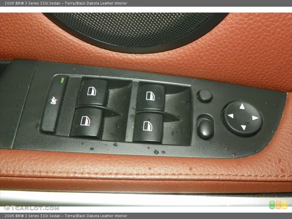 Terra/Black Dakota Leather Interior Controls for the 2006 BMW 3 Series 330i Sedan #80724585