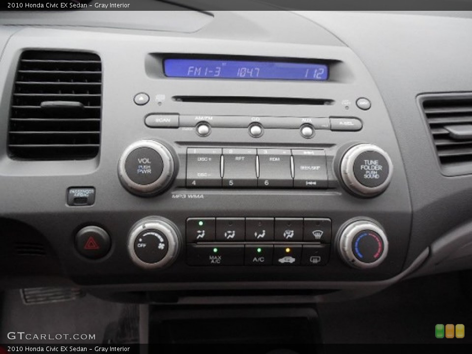 Gray Interior Controls for the 2010 Honda Civic EX Sedan #80733468