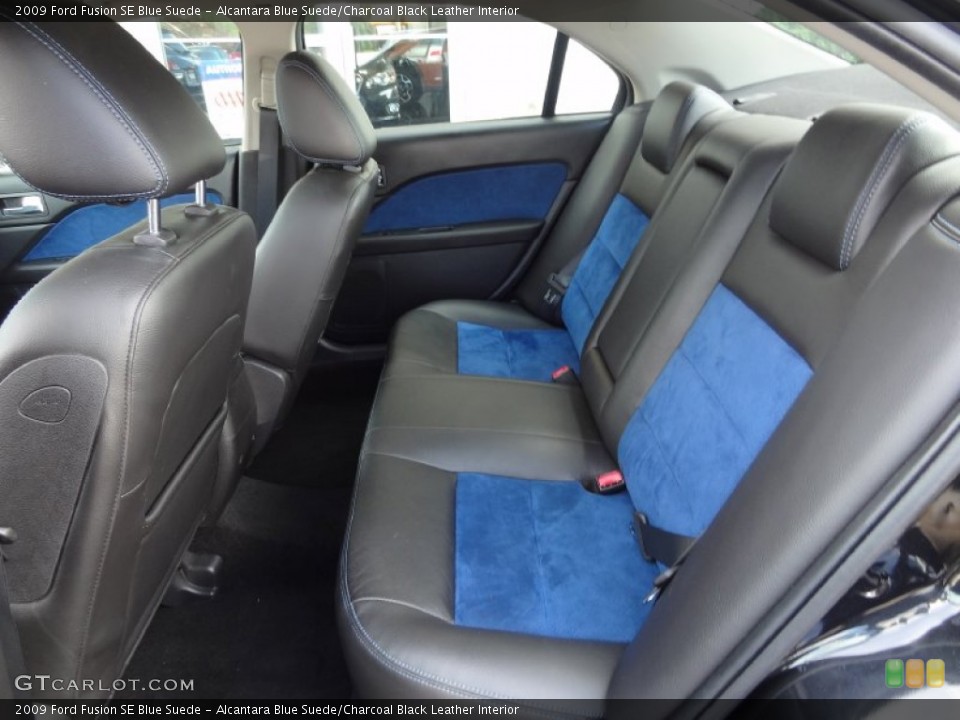 Alcantara Blue Suede/Charcoal Black Leather Interior Rear Seat for the 2009 Ford Fusion SE Blue Suede #80742931
