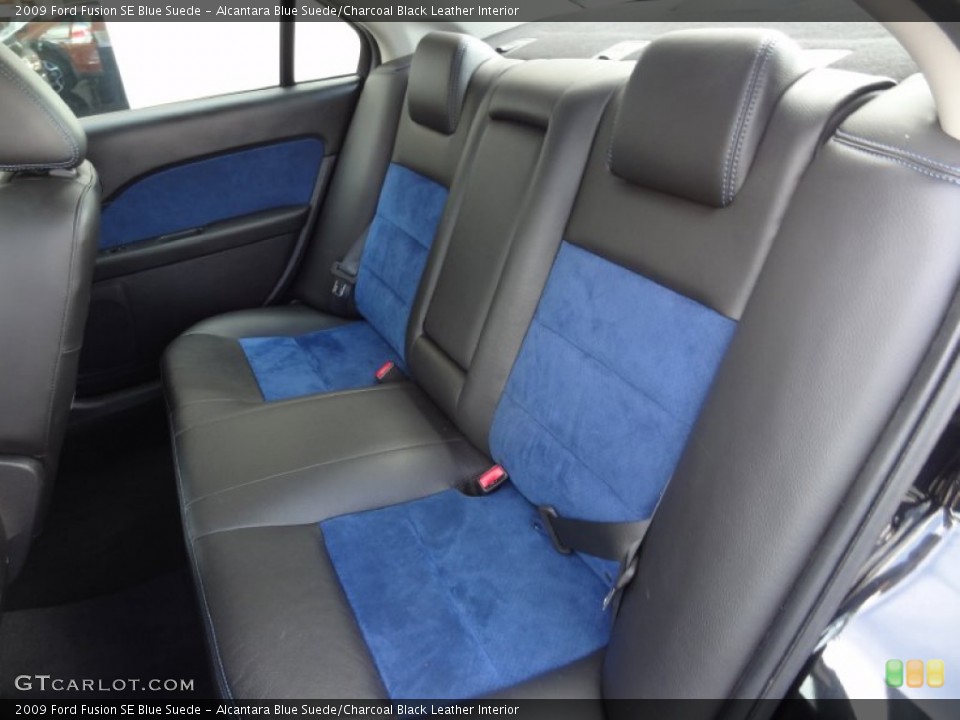 Alcantara Blue Suede/Charcoal Black Leather Interior Rear Seat for the 2009 Ford Fusion SE Blue Suede #80742970