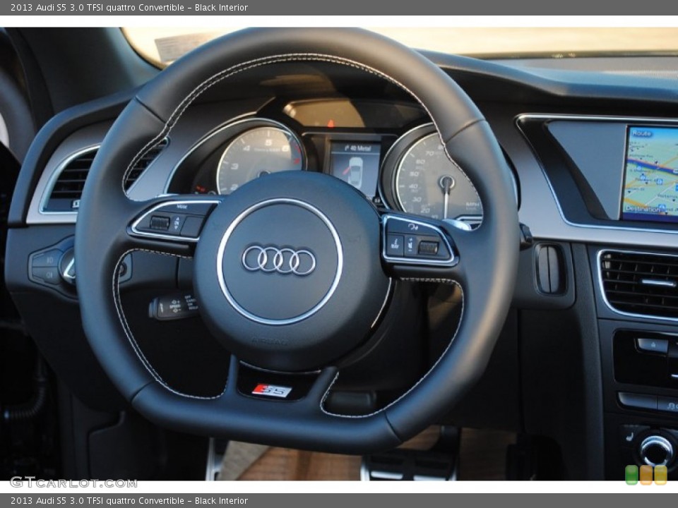 Black Interior Steering Wheel for the 2013 Audi S5 3.0 TFSI quattro Convertible #80744907