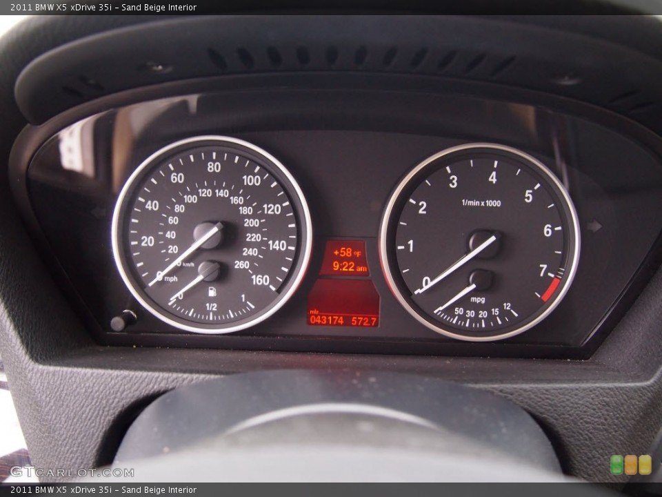 Sand Beige Interior Gauges for the 2011 BMW X5 xDrive 35i #80746455