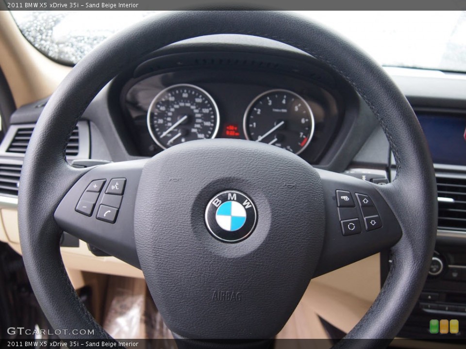Sand Beige Interior Steering Wheel for the 2011 BMW X5 xDrive 35i #80746489