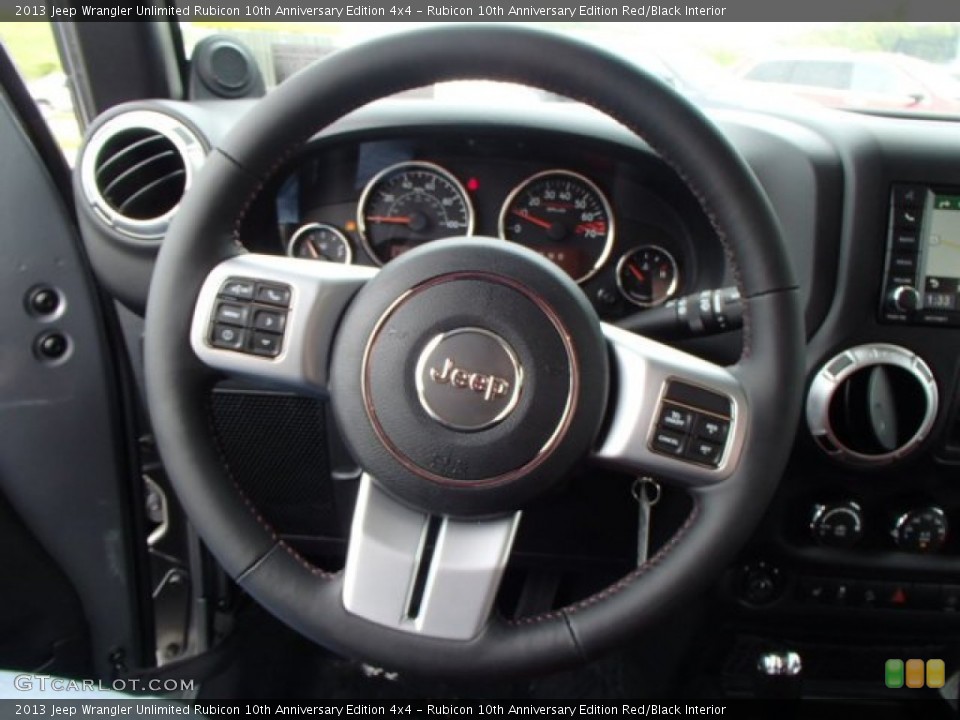 Rubicon 10th Anniversary Edition Red/Black Interior Steering Wheel for the 2013 Jeep Wrangler Unlimited Rubicon 10th Anniversary Edition 4x4 #80753019