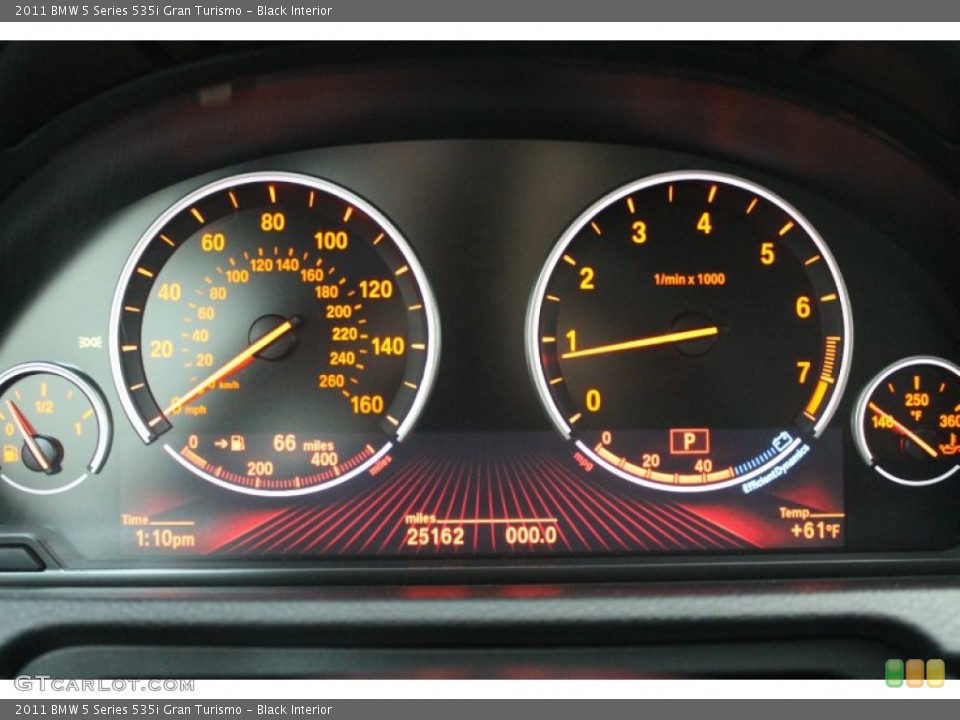 Black Interior Gauges for the 2011 BMW 5 Series 535i Gran Turismo #80767753