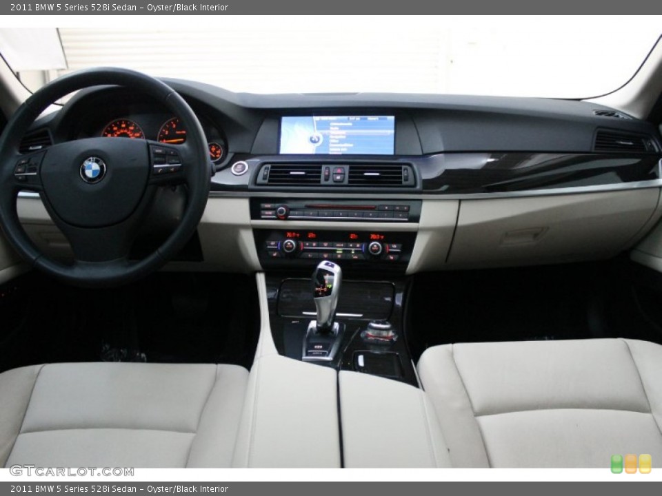 Oyster/Black Interior Dashboard for the 2011 BMW 5 Series 528i Sedan #80771348