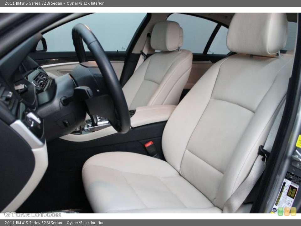 Oyster/Black Interior Front Seat for the 2011 BMW 5 Series 528i Sedan #80771487