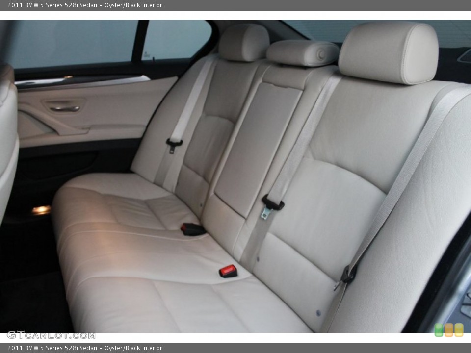 Oyster/Black Interior Rear Seat for the 2011 BMW 5 Series 528i Sedan #80771522