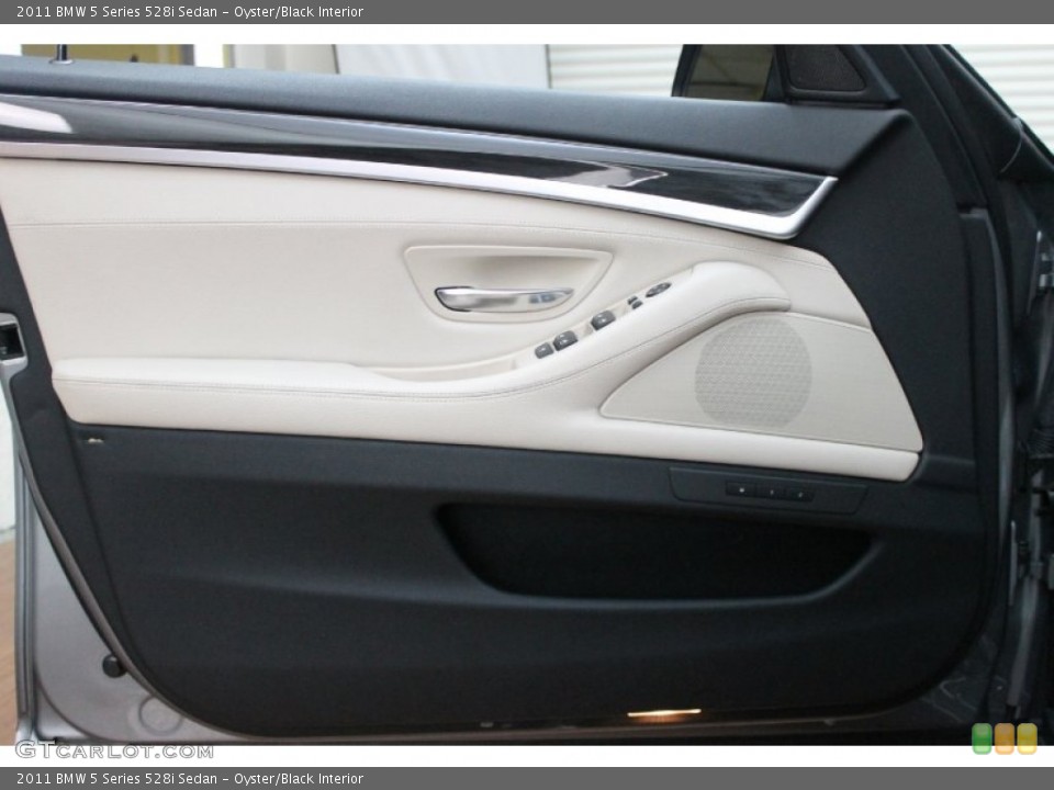 Oyster/Black Interior Door Panel for the 2011 BMW 5 Series 528i Sedan #80771661