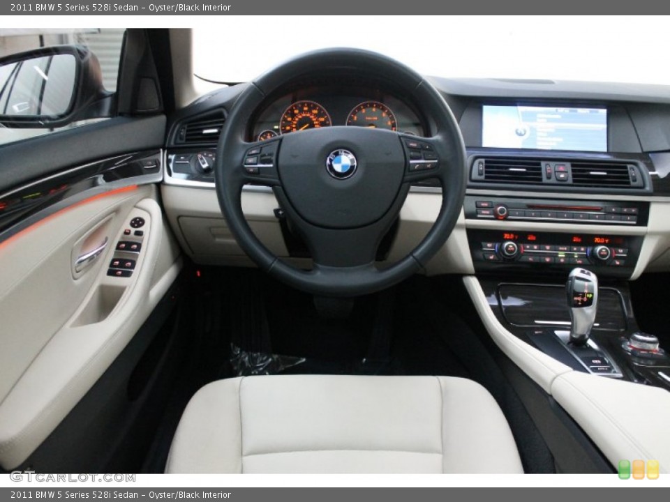 Oyster/Black Interior Dashboard for the 2011 BMW 5 Series 528i Sedan #80771848