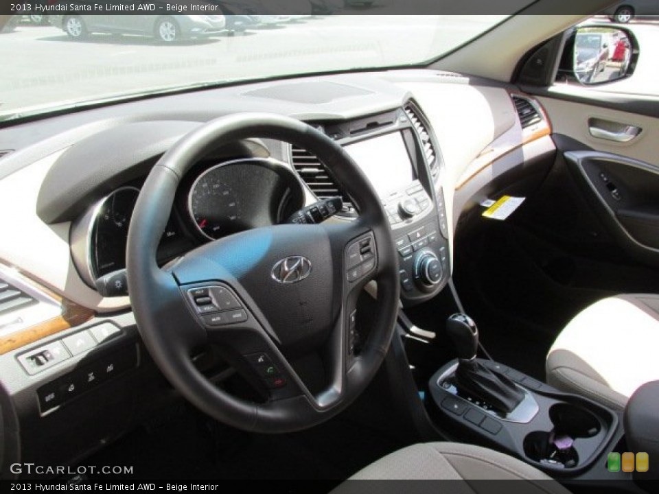 Beige Interior Dashboard for the 2013 Hyundai Santa Fe Limited AWD #80773574