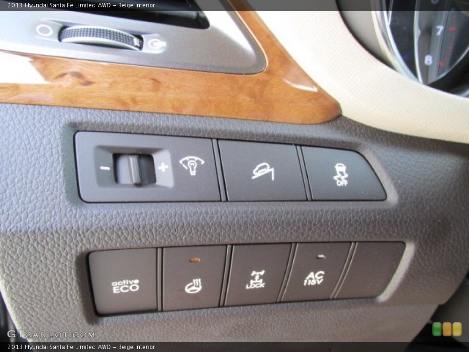 Beige Interior Controls for the 2013 Hyundai Santa Fe Limited AWD #80773701