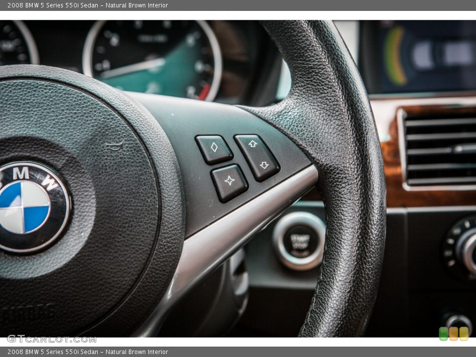 Natural Brown Interior Controls for the 2008 BMW 5 Series 550i Sedan #80775411