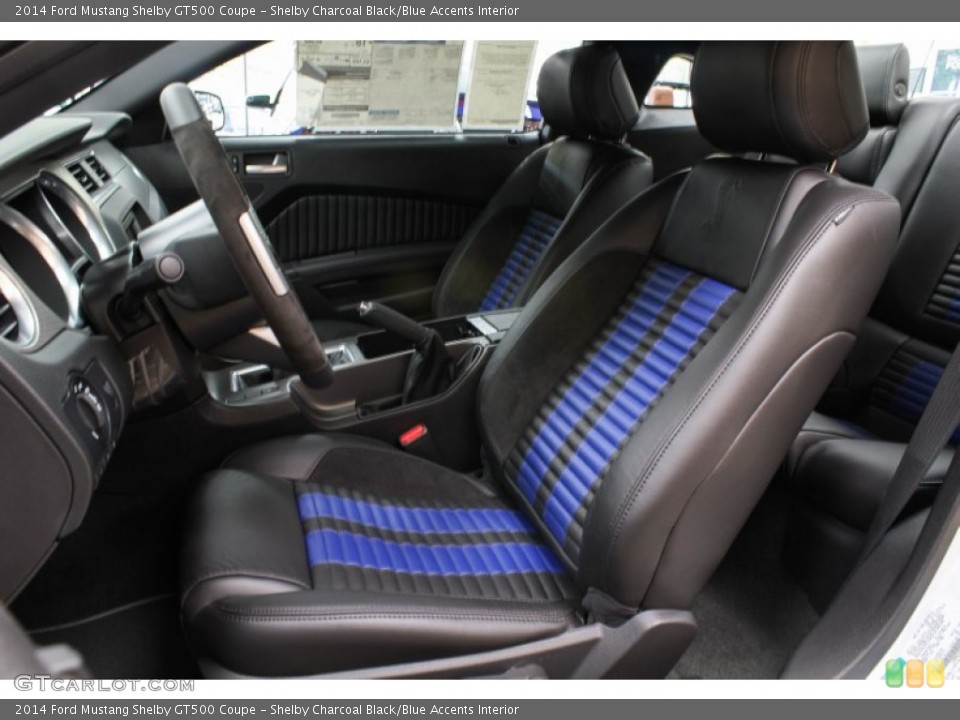 Shelby Charcoal Black/Blue Accents Interior Front Seat for the 2014 Ford Mustang Shelby GT500 Coupe #80783226