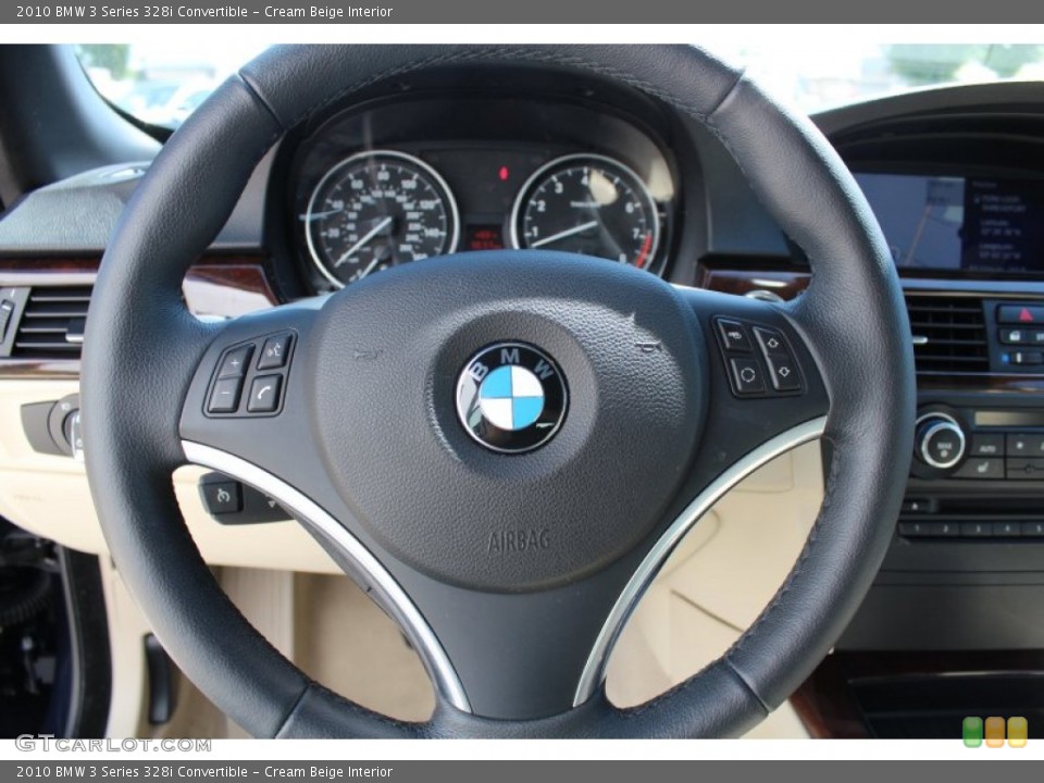 Cream Beige Interior Steering Wheel for the 2010 BMW 3 Series 328i Convertible #80784276