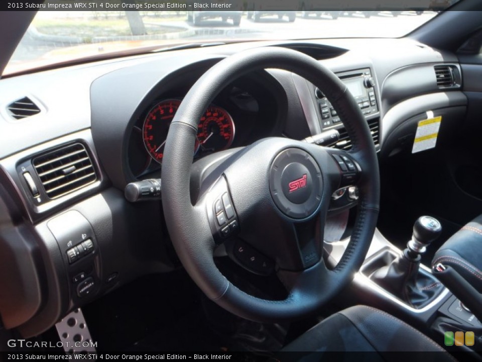 Black Interior Steering Wheel for the 2013 Subaru Impreza WRX STi 4 Door Orange Special Edition #80787790