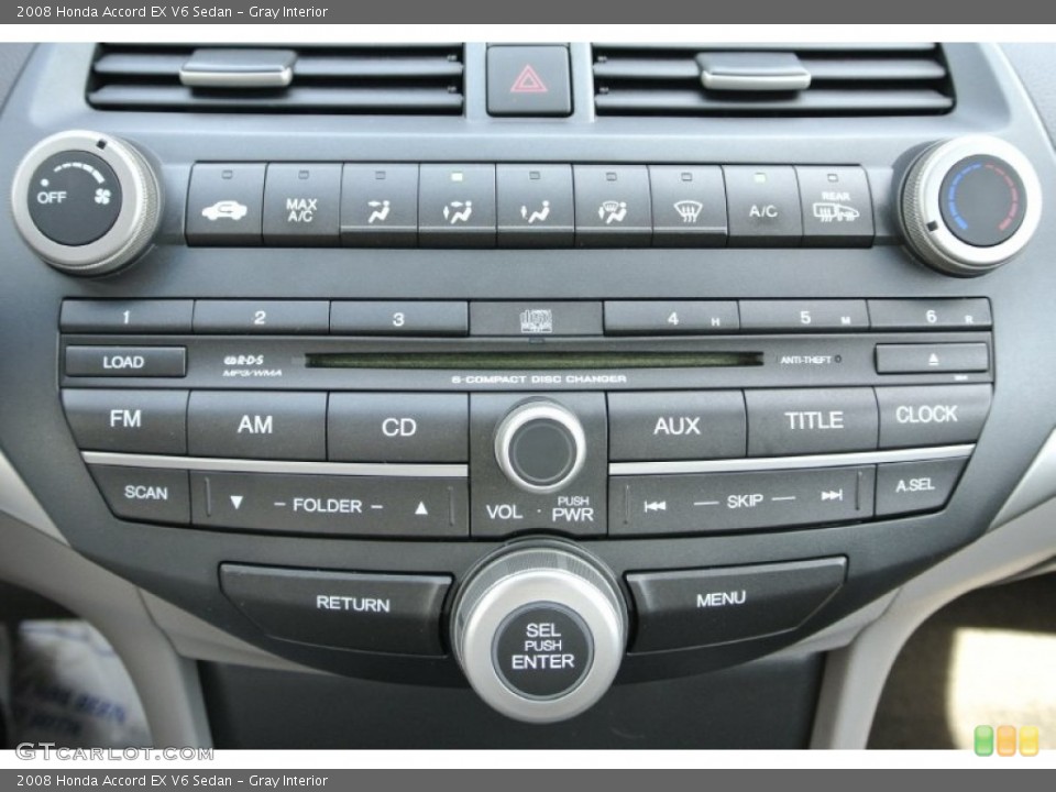 Gray Interior Controls for the 2008 Honda Accord EX V6 Sedan #80792302