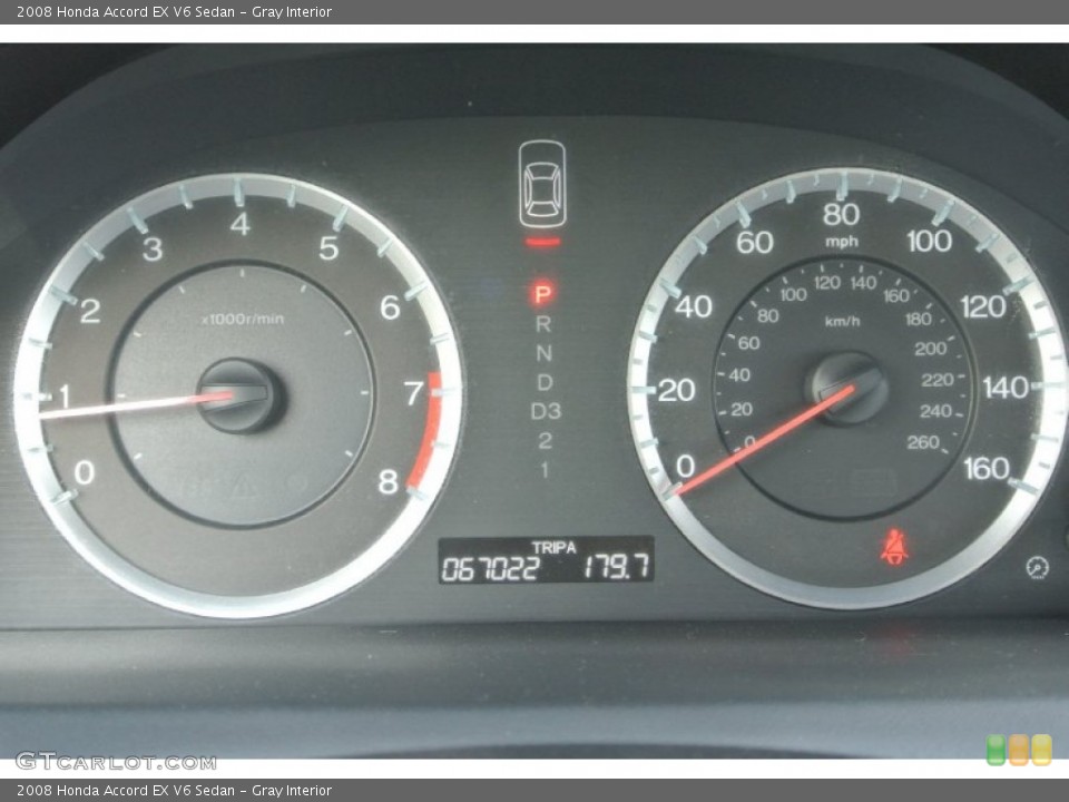 Gray Interior Gauges for the 2008 Honda Accord EX V6 Sedan #80792345