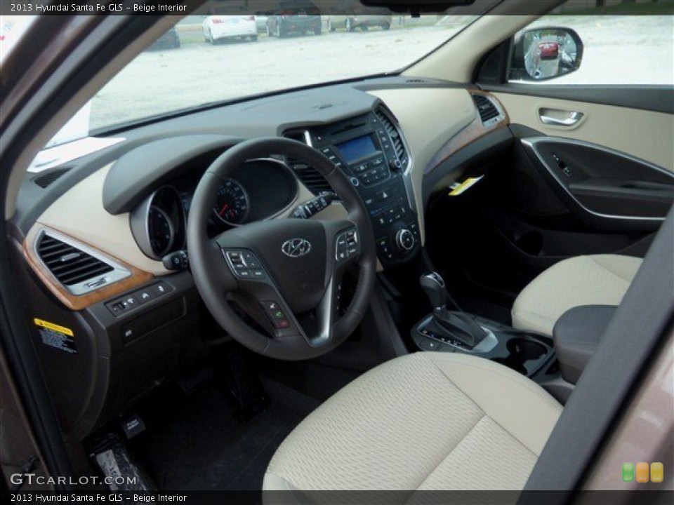 Beige Interior Prime Interior for the 2013 Hyundai Santa Fe GLS #80795431