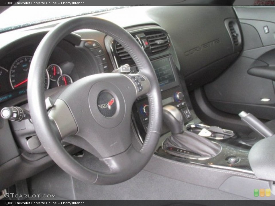 Ebony Interior Steering Wheel for the 2008 Chevrolet Corvette Coupe #80796279