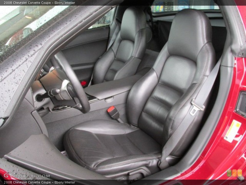 Ebony Interior Front Seat for the 2008 Chevrolet Corvette Coupe #80796303