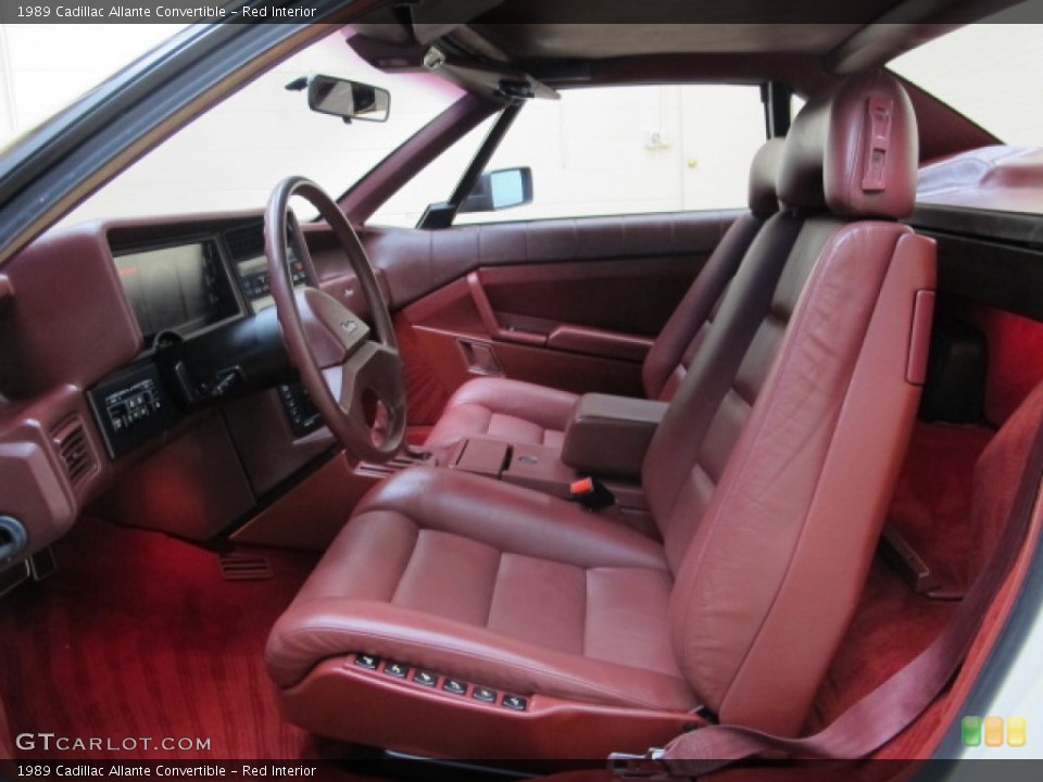 Red Interior Photo for the 1989 Cadillac Allante Convertible #80800568