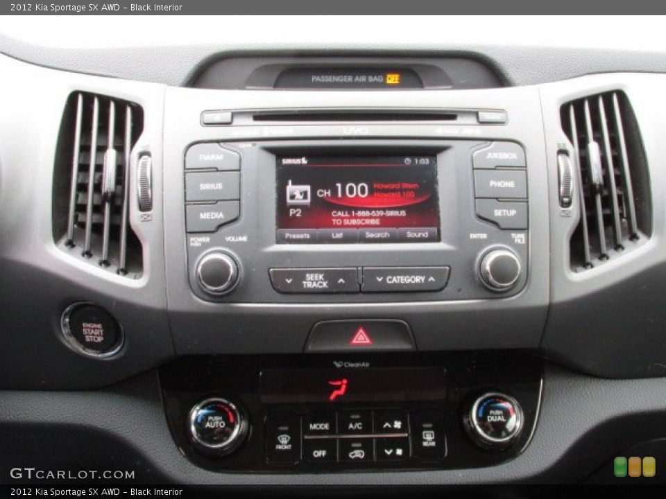 Black Interior Controls for the 2012 Kia Sportage SX AWD #80802953