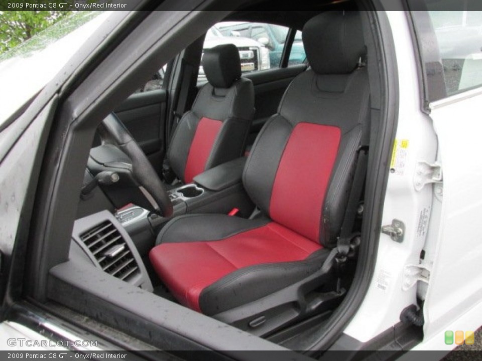 Onyx/Red Interior Front Seat for the 2009 Pontiac G8 GT #80803959