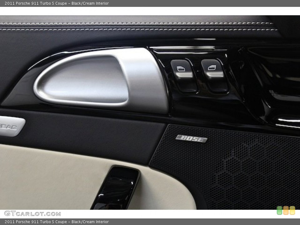 Black/Cream Interior Controls for the 2011 Porsche 911 Turbo S Coupe #80811949