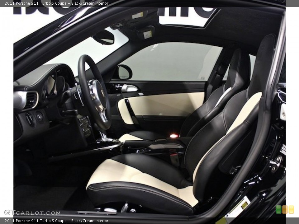 Black/Cream Interior Photo for the 2011 Porsche 911 Turbo S Coupe #80811970