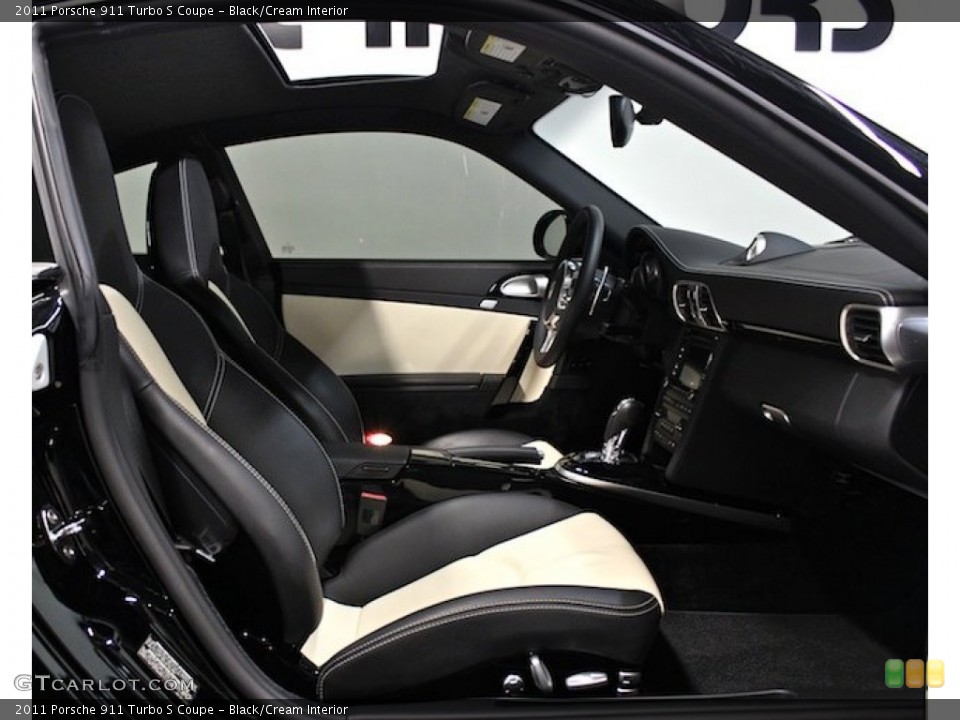 Black/Cream Interior Front Seat for the 2011 Porsche 911 Turbo S Coupe #80811989