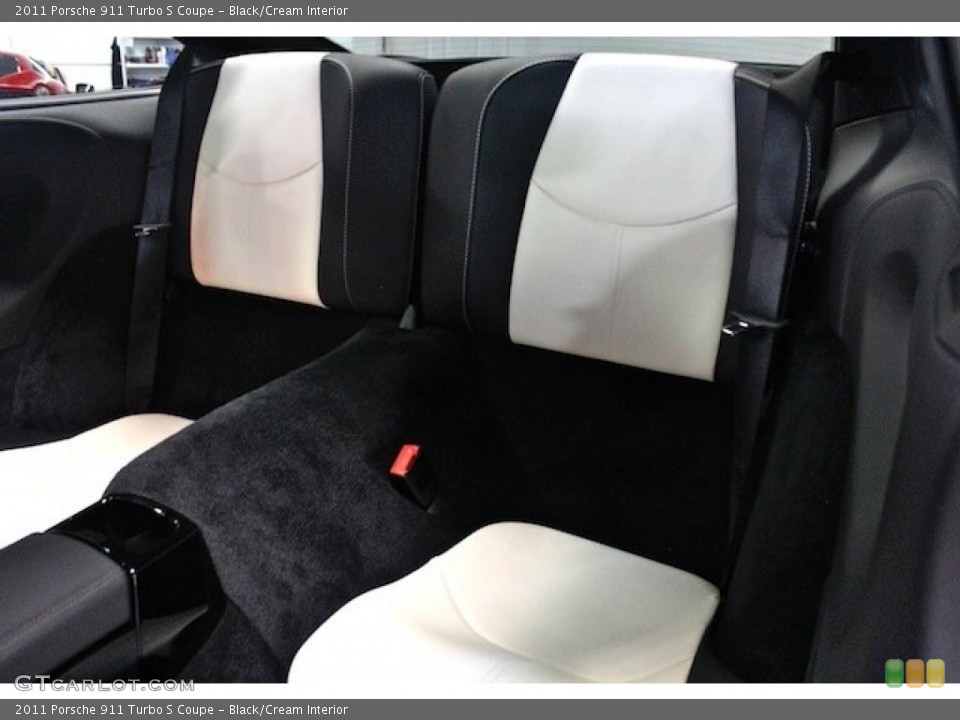 Black/Cream Interior Rear Seat for the 2011 Porsche 911 Turbo S Coupe #80812121