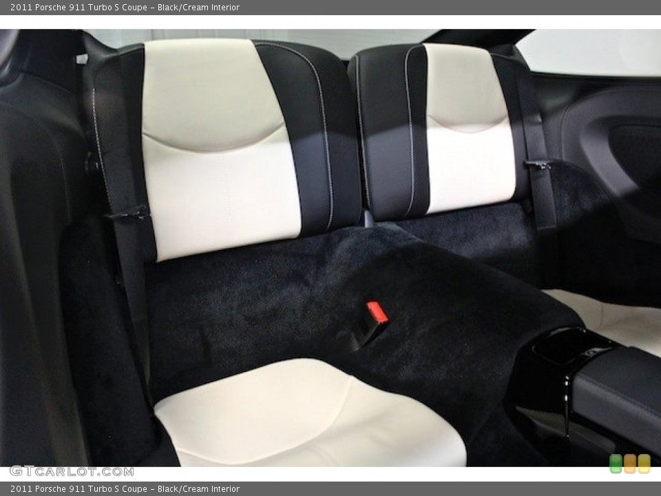 Black/Cream Interior Rear Seat for the 2011 Porsche 911 Turbo S Coupe #80812140