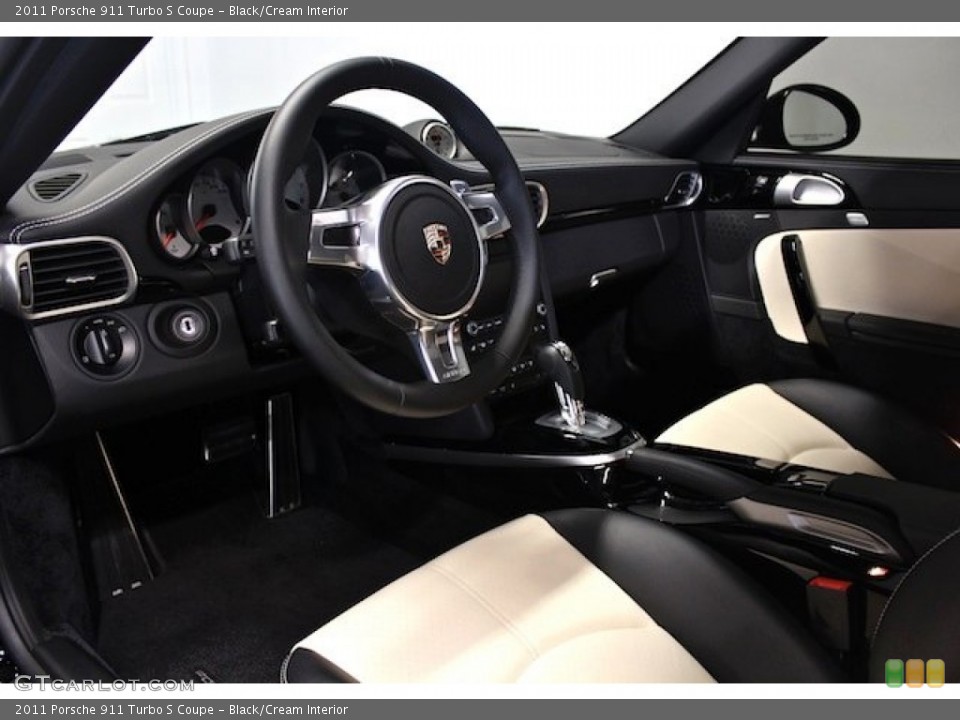 Black/Cream Interior Photo for the 2011 Porsche 911 Turbo S Coupe #80812160