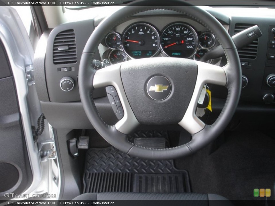 Ebony Interior Steering Wheel for the 2012 Chevrolet Silverado 1500 LT Crew Cab 4x4 #80812193