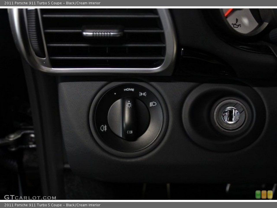 Black/Cream Interior Controls for the 2011 Porsche 911 Turbo S Coupe #80812207