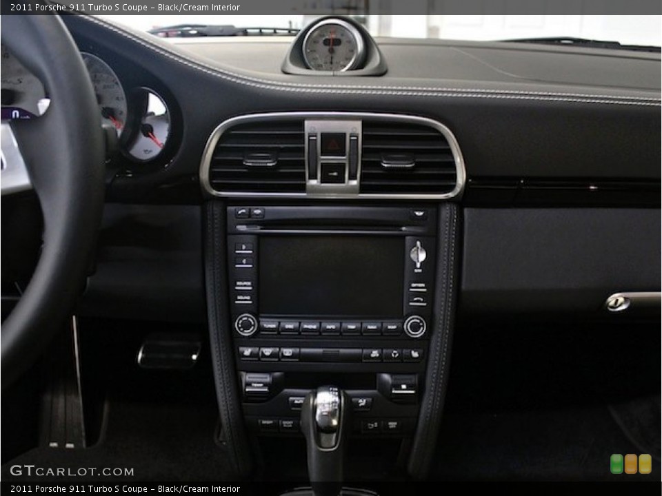 Black/Cream Interior Controls for the 2011 Porsche 911 Turbo S Coupe #80812300