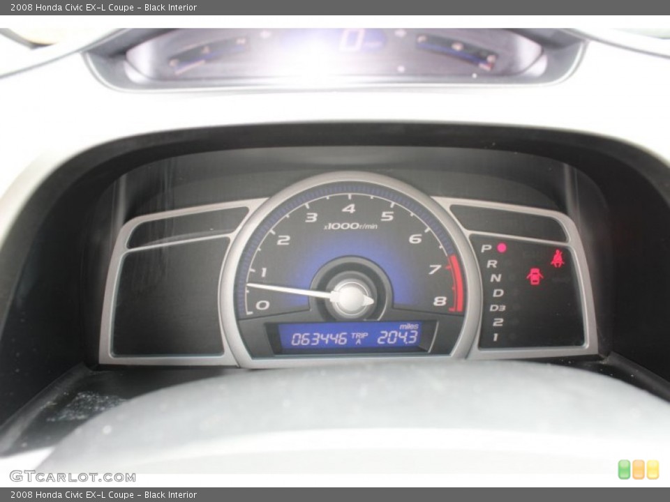 Black Interior Gauges for the 2008 Honda Civic EX-L Coupe #80812402