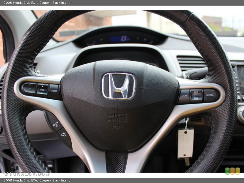 Black Interior Steering Wheel for the 2008 Honda Civic EX-L Coupe #80812444