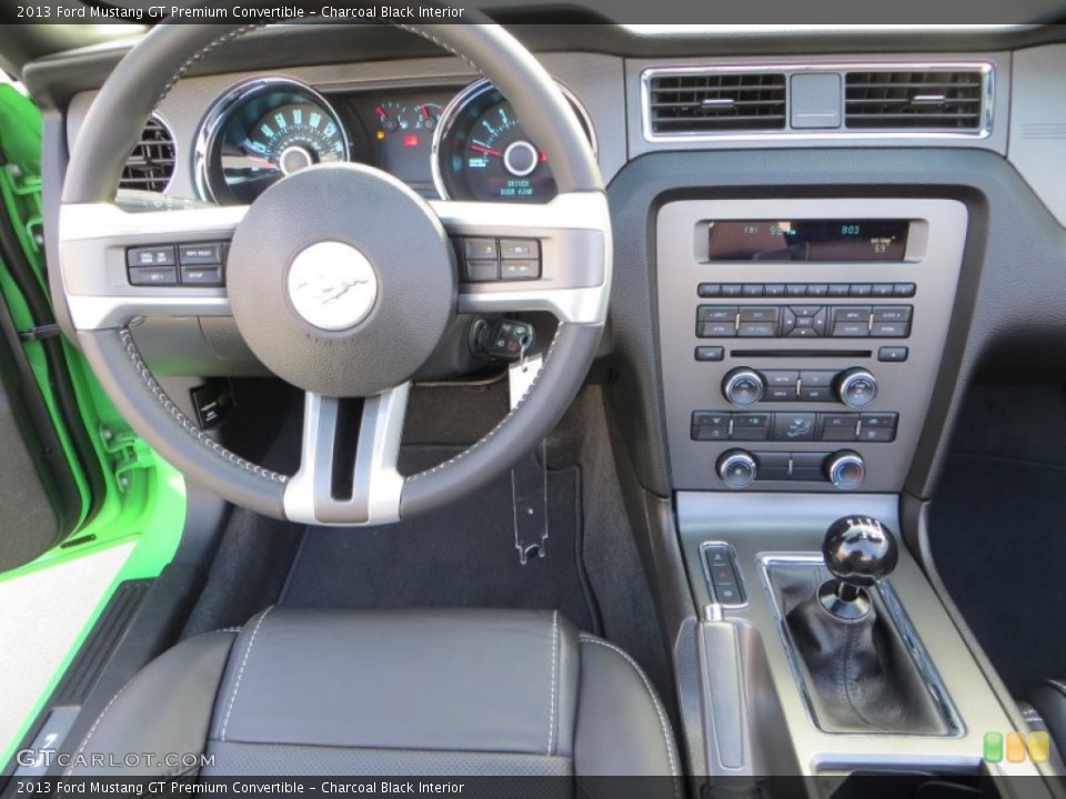 Charcoal Black Interior Controls for the 2013 Ford Mustang GT Premium Convertible #80812662