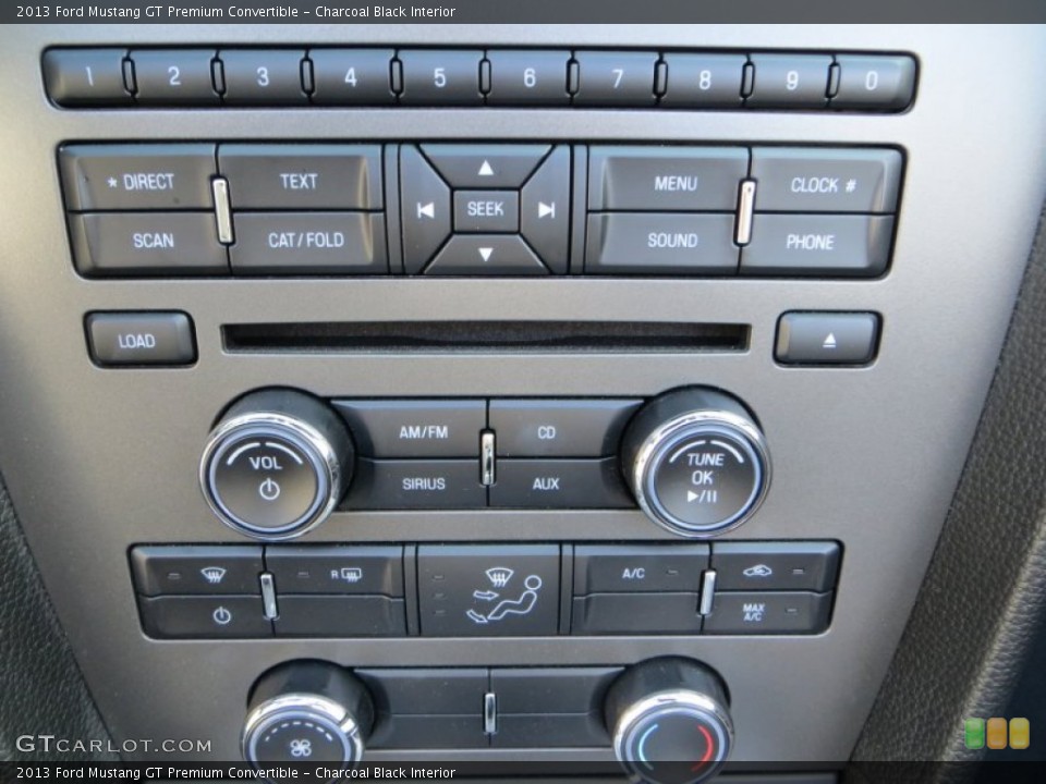 Charcoal Black Interior Controls for the 2013 Ford Mustang GT Premium Convertible #80812709
