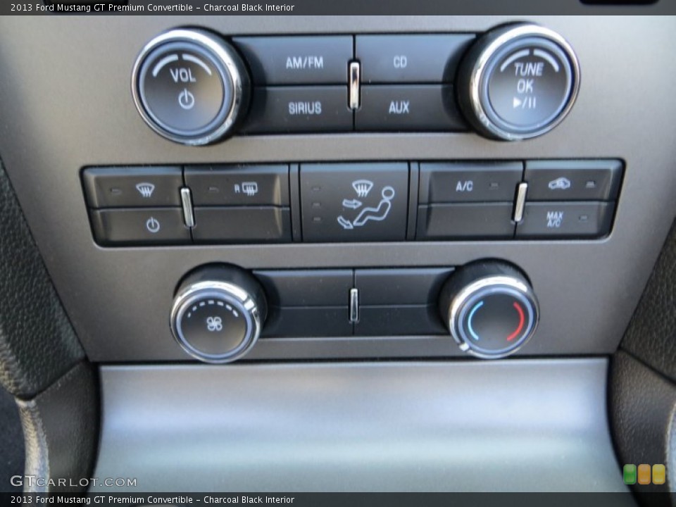 Charcoal Black Interior Controls for the 2013 Ford Mustang GT Premium Convertible #80812731