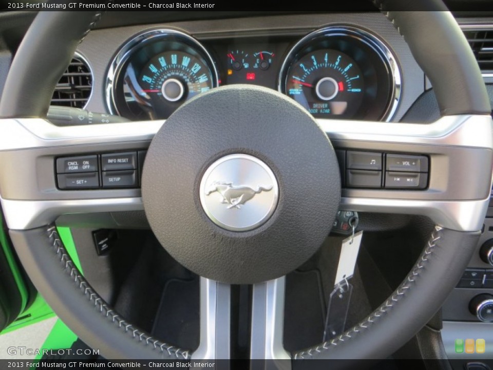 Charcoal Black Interior Steering Wheel for the 2013 Ford Mustang GT Premium Convertible #80812772