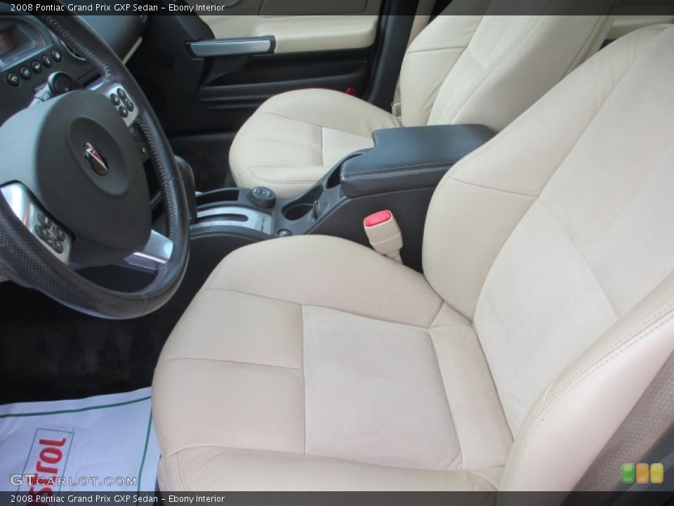 Ebony Interior Front Seat for the 2008 Pontiac Grand Prix GXP Sedan #80822194