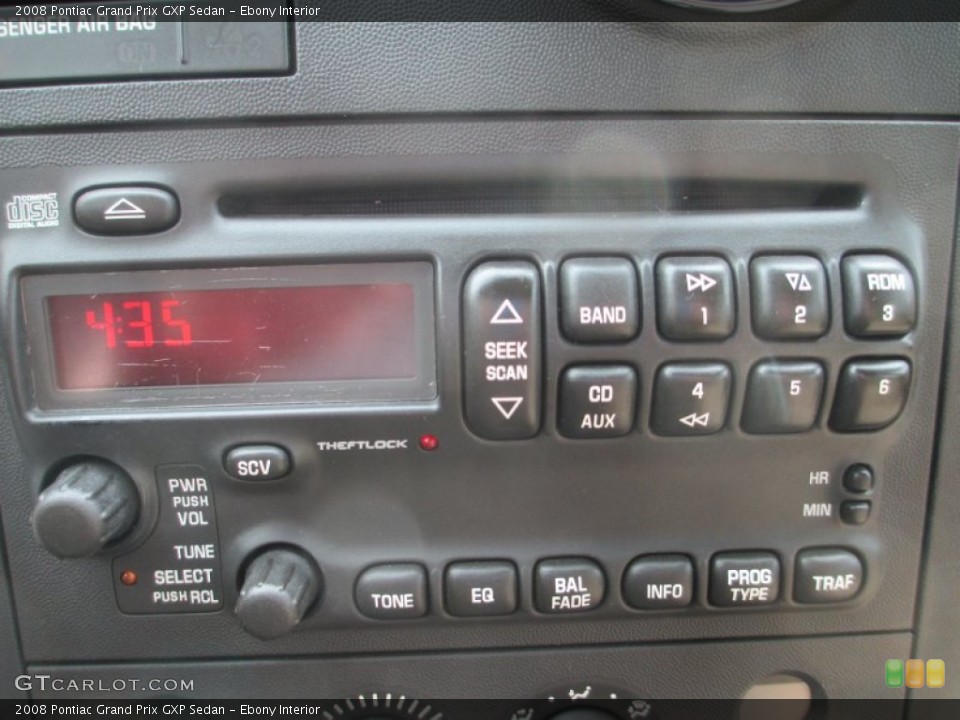 Ebony Interior Audio System for the 2008 Pontiac Grand Prix GXP Sedan #80822383