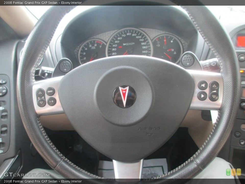 Ebony Interior Steering Wheel for the 2008 Pontiac Grand Prix GXP Sedan #80822443