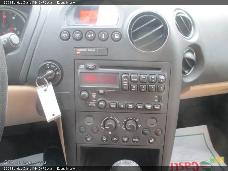 Ebony Interior Controls for the 2008 Pontiac Grand Prix GXP Sedan #80822460
