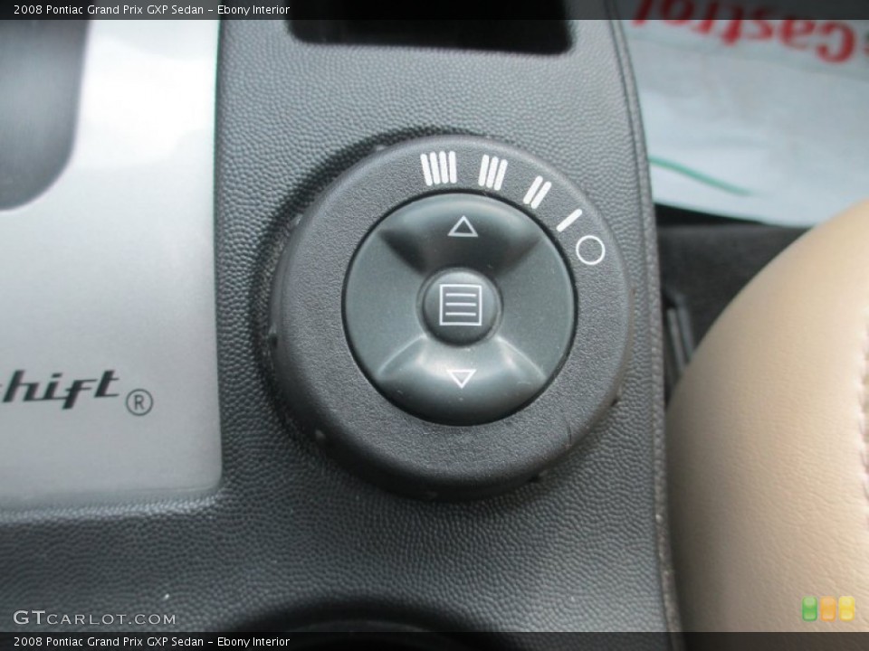 Ebony Interior Controls for the 2008 Pontiac Grand Prix GXP Sedan #80822482