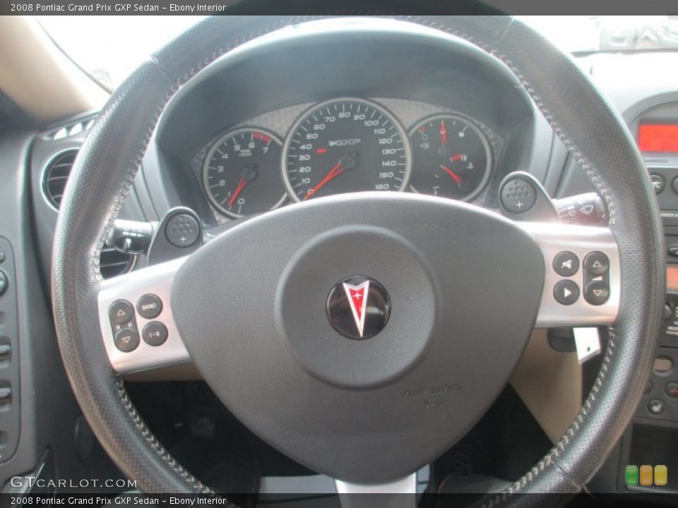 Ebony Interior Steering Wheel for the 2008 Pontiac Grand Prix GXP Sedan #80822544