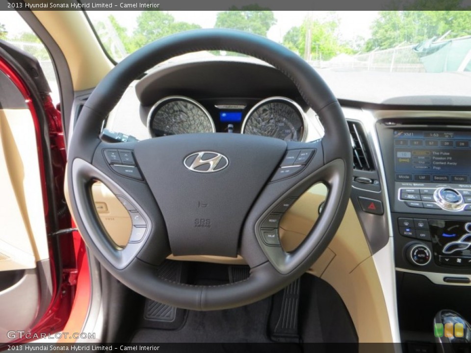 Camel Interior Steering Wheel for the 2013 Hyundai Sonata Hybrid Limited #80823544